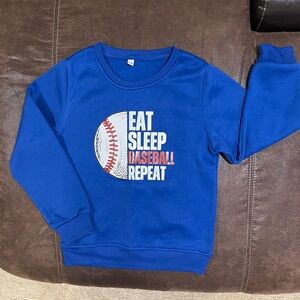 Kids Blue Baseball Graphic Sweatshirt